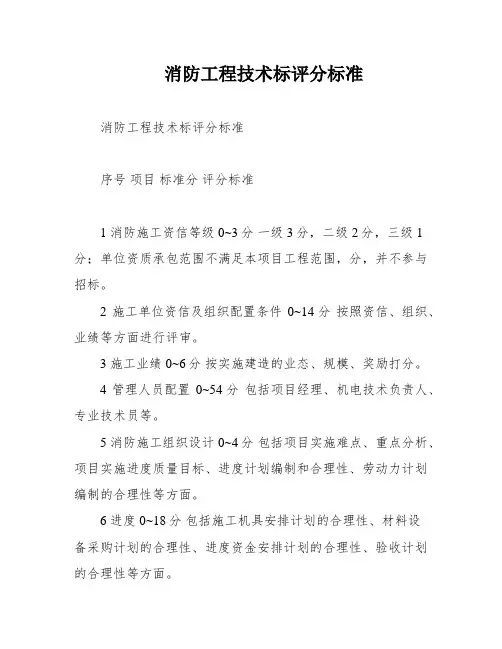 消防工程技术标评分标准