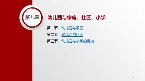 幼儿教育学基础电子课件第九章幼儿园与家庭社区小学
