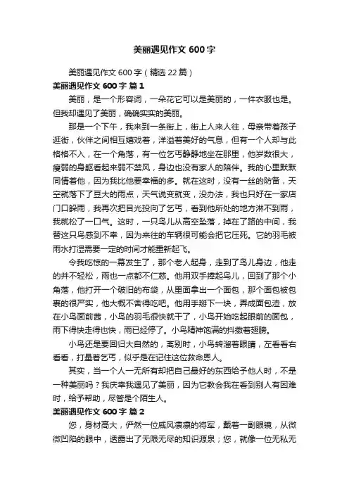 美丽遇见作文600字（精选22篇）