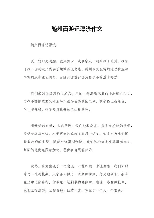 随州西游记漂流作文