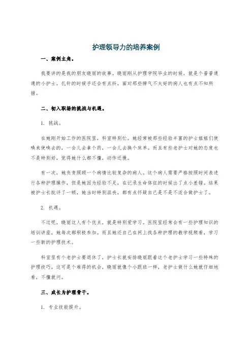 护理领导力的培养案例