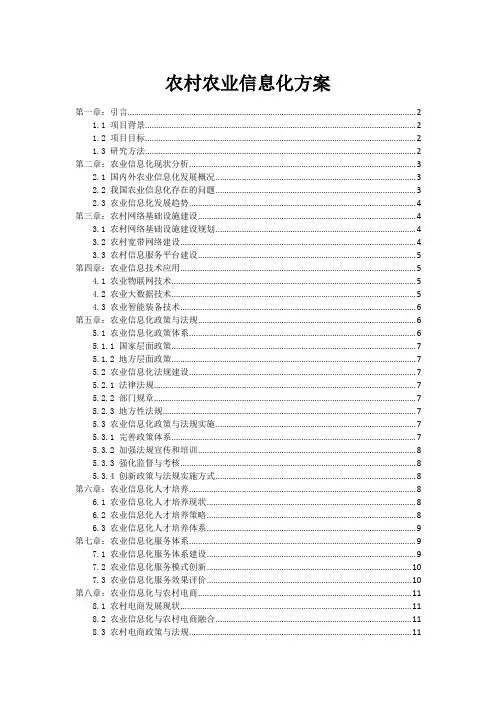 农村农业信息化方案