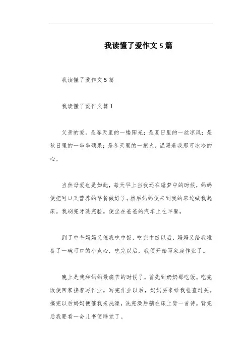 我读懂了爱作文5篇