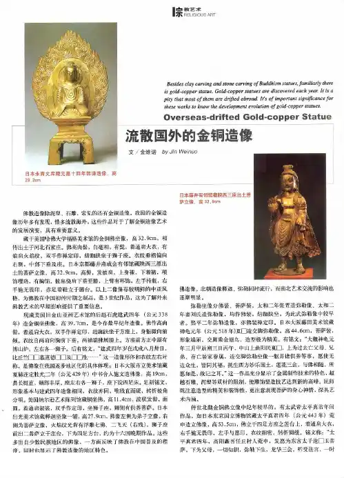 流散国外的金铜造像