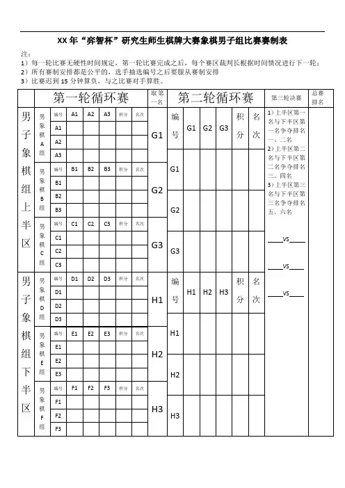 象棋赛制表