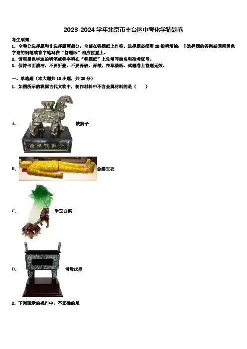 2023-2024学年北京市丰台区中考化学猜题卷含解析