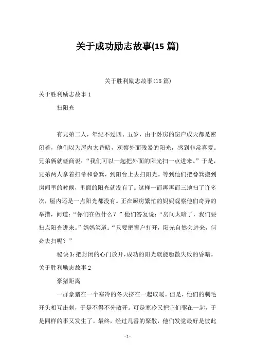 关于成功励志故事(15篇)