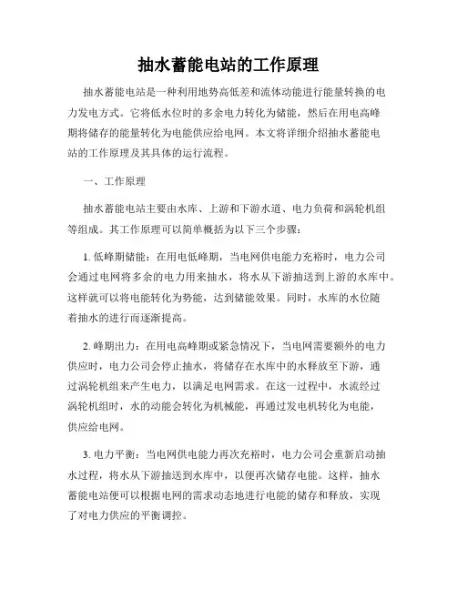 抽水蓄能电站的工作原理