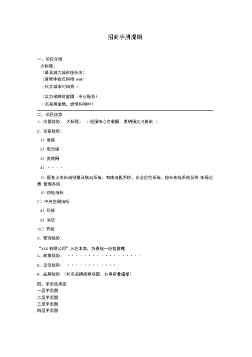 招商手册提纲
