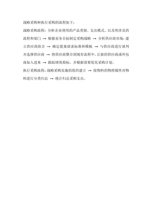 战略采购和执行采购的流程