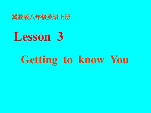 冀教版八年级英语上册 Unit 1 Lesson 3 课件(共16张PPT)
