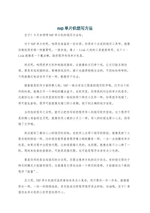 nxp单片机烧写方法