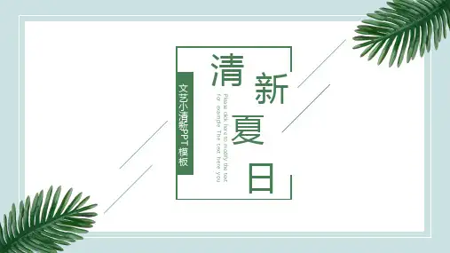 新版夏日小清新个人总结PPT