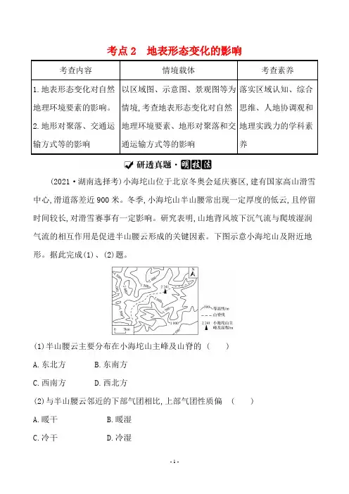 最新高考地理总复习第一篇热点专题攻略 专题四地表形态变化及其影响 考点2 地表形态变化的影响