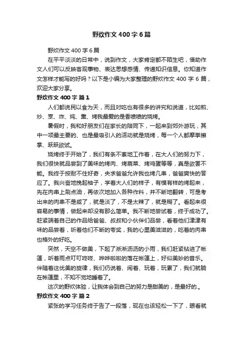 野炊作文400字6篇