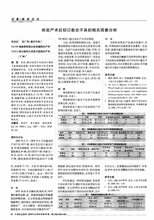 剖宫产术后切口愈合不良的相关因素分析