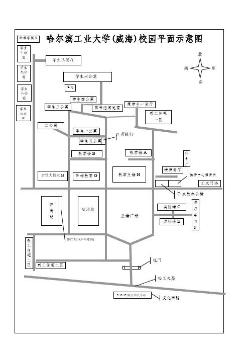 哈尔滨工业大学(威海)校园平面示意图
