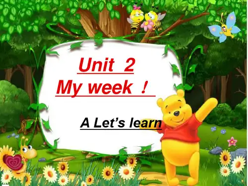 人教版(PEP)五年级英语上册Unit2 My week PartA Let’s learn课件
