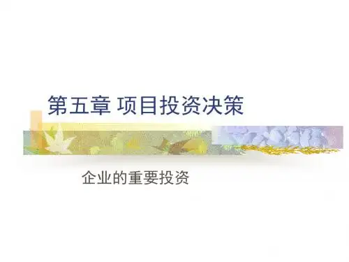 第五章 项目投资决策