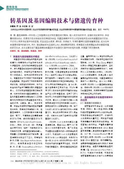 转基因及基因编辑技术与猪遗传育种
