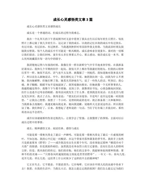 成长心灵感悟类文章3篇