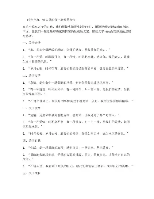 录短视频用的情感文案