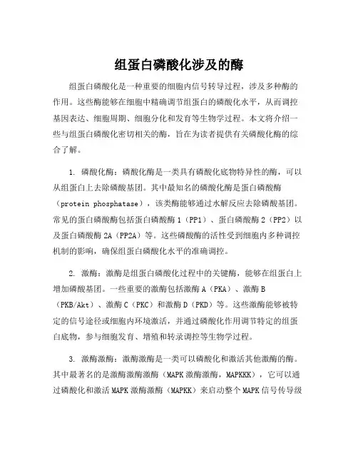 组蛋白磷酸化涉及的酶