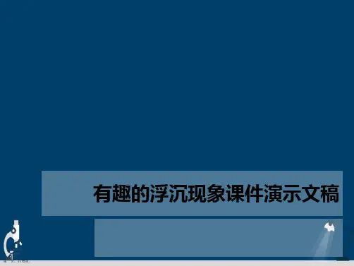 有趣的浮沉现象课件演示文稿