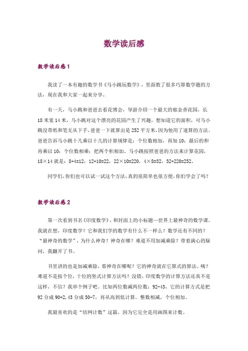 数学读后感