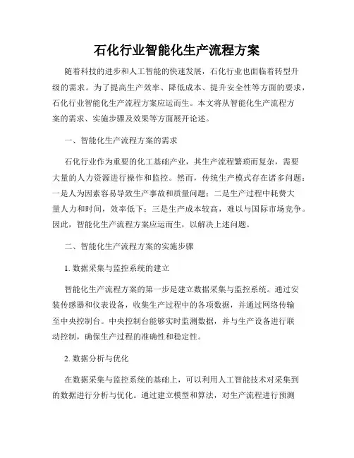 石化行业智能化生产流程方案