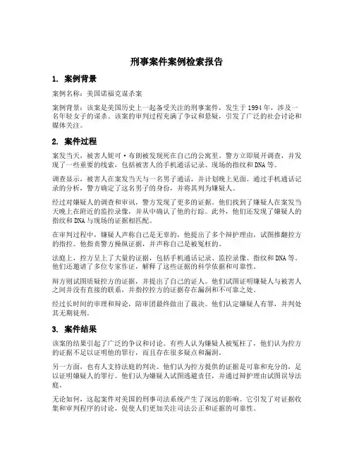 刑事案件案例检索报告