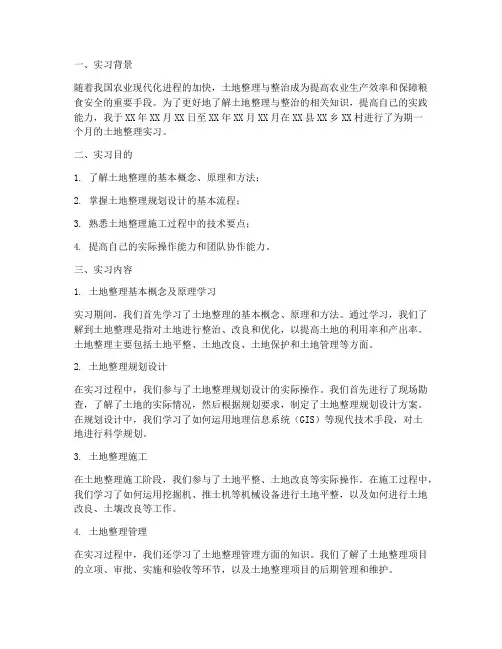 整地实习报告