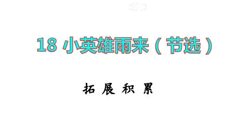 四年级下册语文课件-18.小英雄雨来拓展积累课件 (13页PPT)部编版