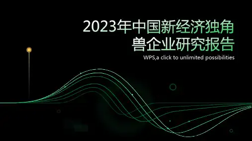 2023年中国新经济独角兽企业研究报告