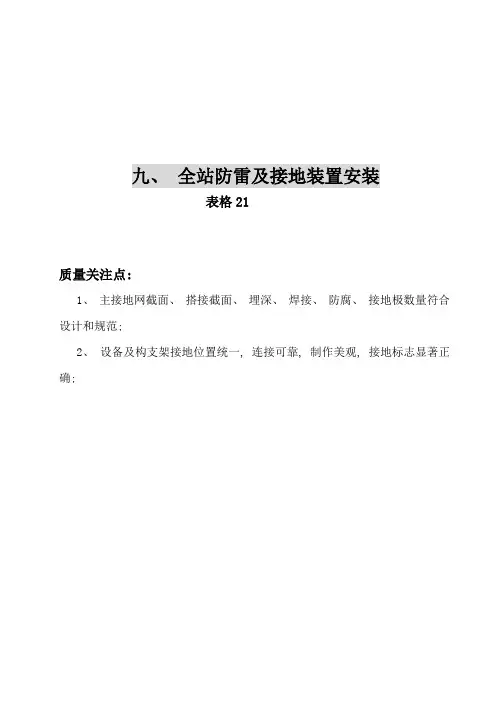 全站防雷及接地装置安装验收表格模板