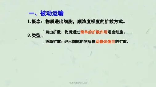 物质跨膜运输的方式课件