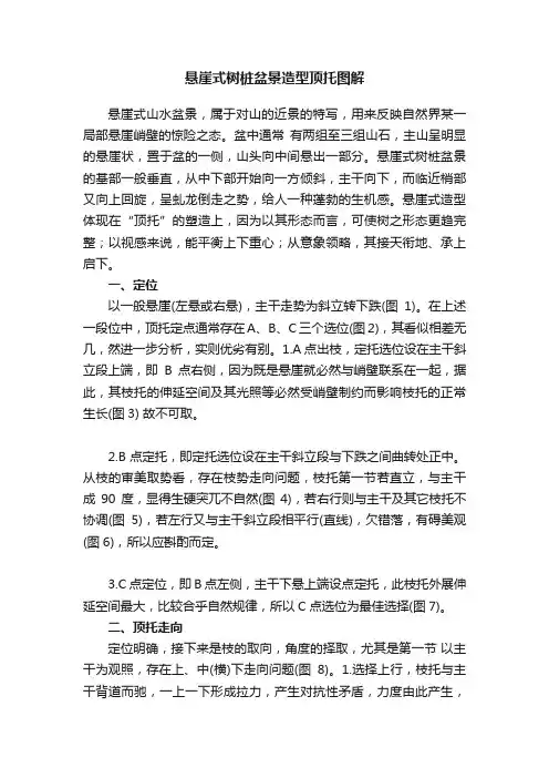 悬崖式树桩盆景造型顶托图解
