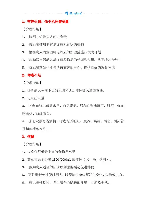 护理诊断及措施09029