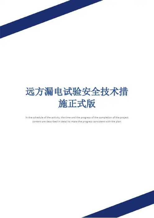 远方漏电试验安全技术措施正式版