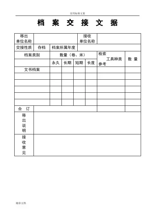 档案统计台帐