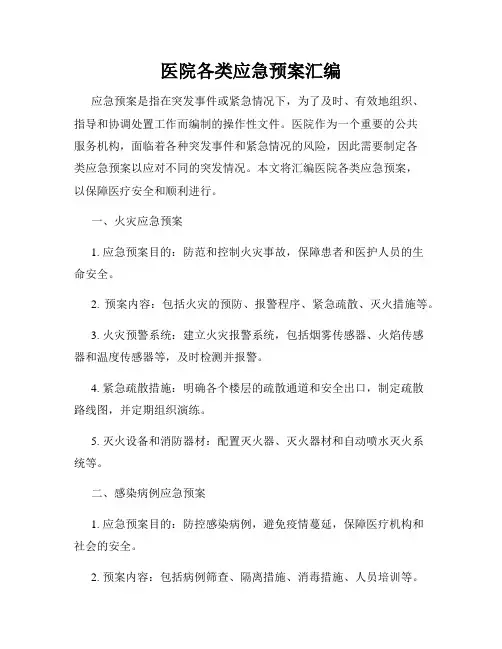 医院各类应急预案汇编