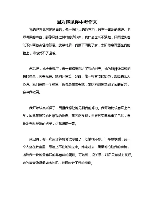 因为遇见你中考作文