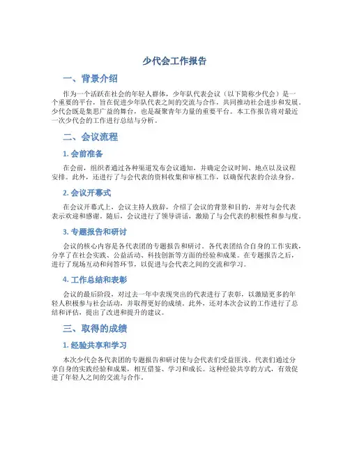 少代会工作报告