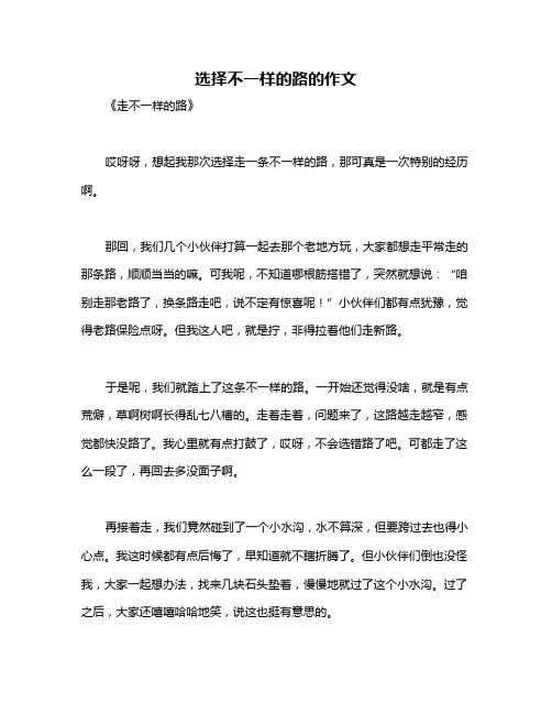 选择不一样的路的作文
