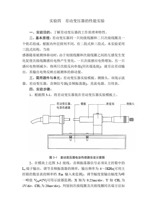 实验四 差动变压器性能