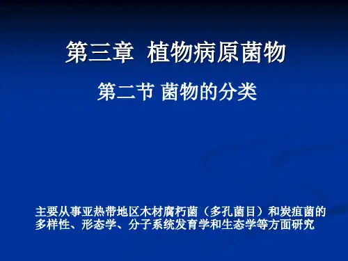 植物病理学：第三章 第二节 菌物的分类