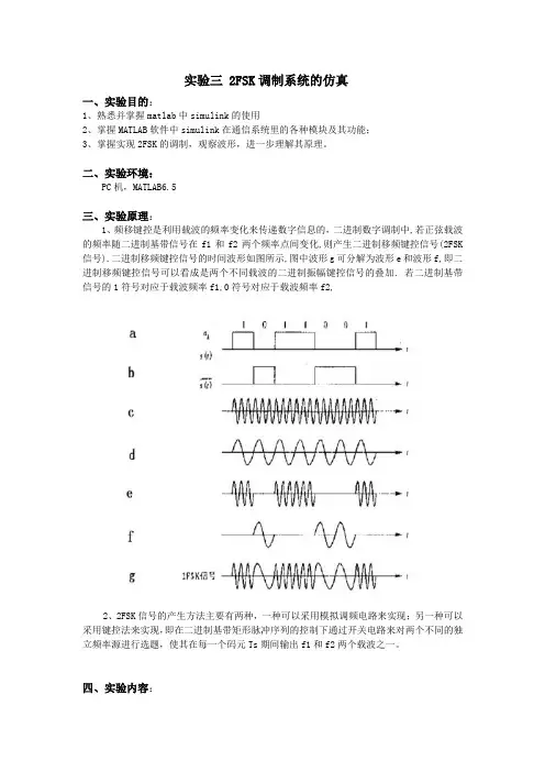 实验三 2FSK调制系统仿真实验