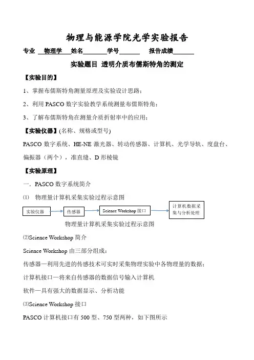 透明介质布儒斯特角的测定