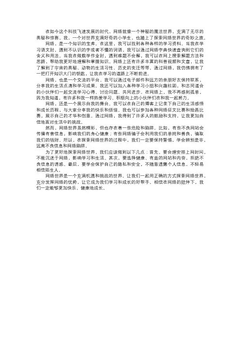 我探索的网络世界