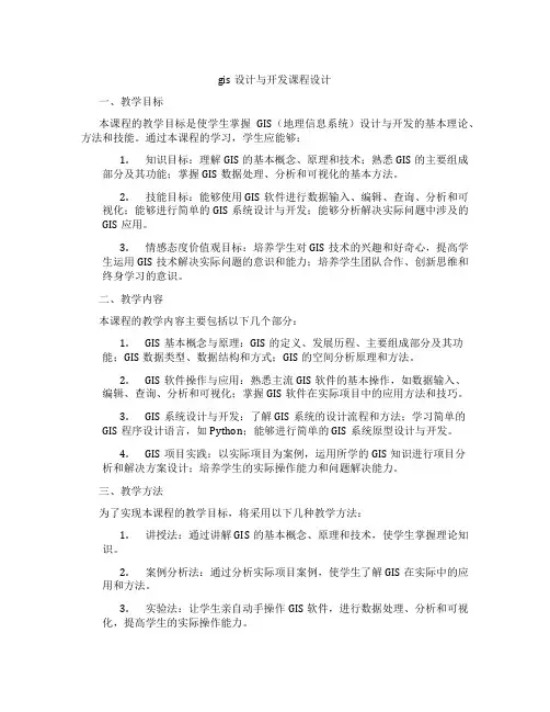 gis设计与开发课程设计